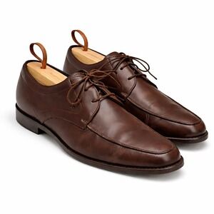 Tod's Men's Leather Derby Dress Shoes Brown Italy Apron Toe US 11.5